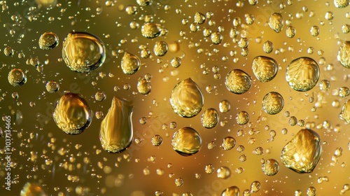 A close-up of oil droplets floating on the surface of simmering soup, with light reflecting off the bubbles to create an abstract pattern