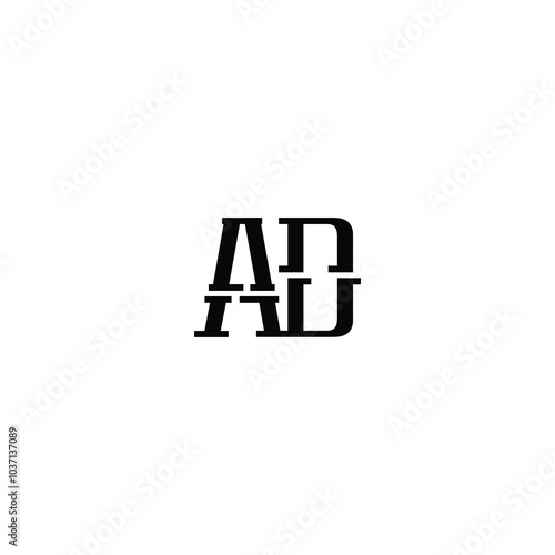 AD monogram logo design letter text name symbol monochrome logotype alphabet character simple logo