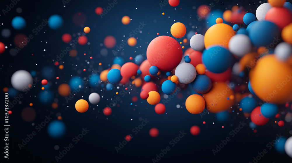 Colorful abstract spheres on dark background Colorful abstract spheres on dark background