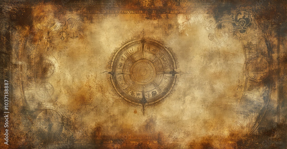 Ancient Parchment Texture. AI generated illustration.