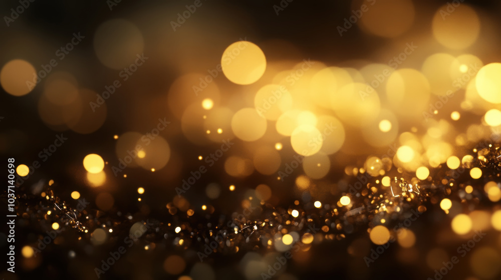 Glowing golden bokeh lights creating a warm and dreamy atmosphere Glowing golden bokeh lights creating a warm and dreamy atmosphere