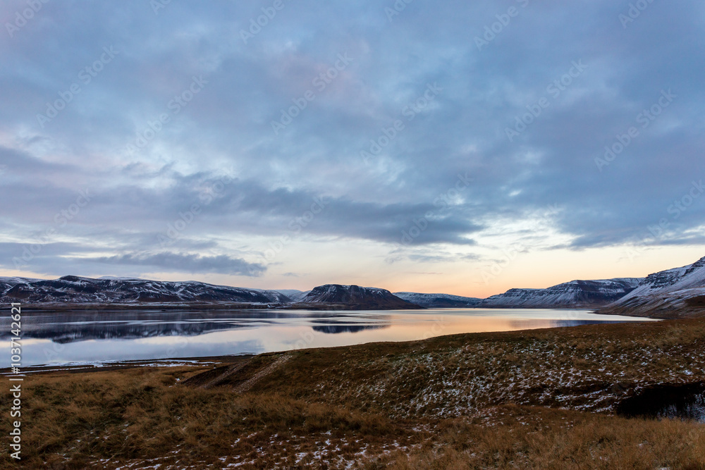 Fototapeta premium Sunset in Iceland Western Fjords
