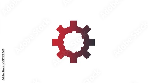 An office settings gear icon logo designed on a clean white background. This minimalist icon represents the concept of configuration and customization in workplace settings,  photo