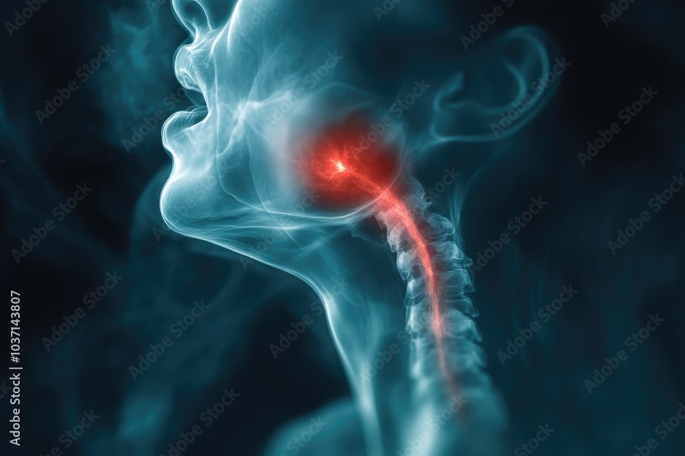 Fototapeta premium Detailed X-ray Visualization of Sore Throat