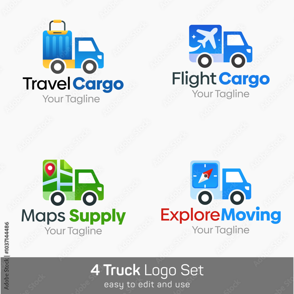 Truck Shape Logo Template Set. Good for Business, Agency, Community and Organization Truck Shape Logo Template Set. Good for Business, Agency, Community and Organization