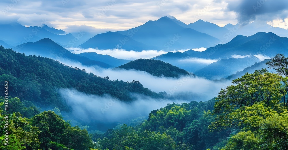 Fototapeta premium Breathtaking Mountain Landscape. AI generated illustration.