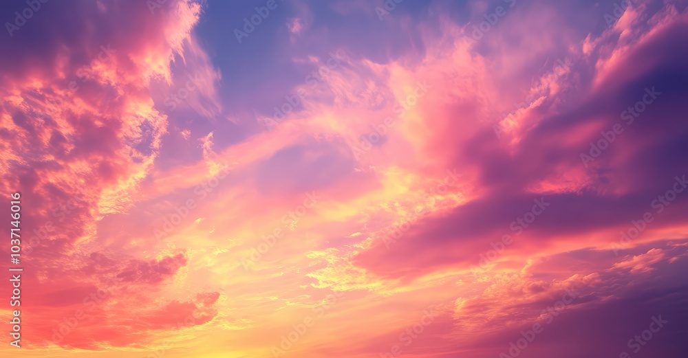 Obraz premium Breathtaking Sunset Sky. AI generated illustration.