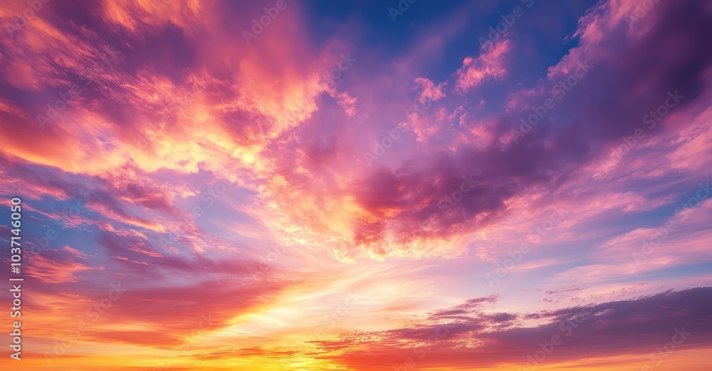 Fototapeta premium Breathtaking Sunset Sky. AI generated illustration.