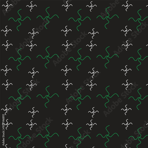 green and whit pattern design