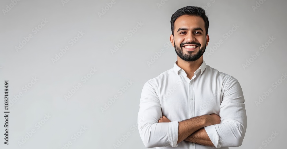 Charismatic Indian Businessman in Smart Casual Attire. AI generated illustration. Charismatic Indian Businessman in Smart Casual Attire. AI generated illustration.