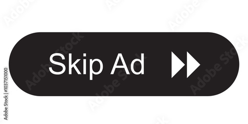 skip ad advertisement icon isolated on a white background