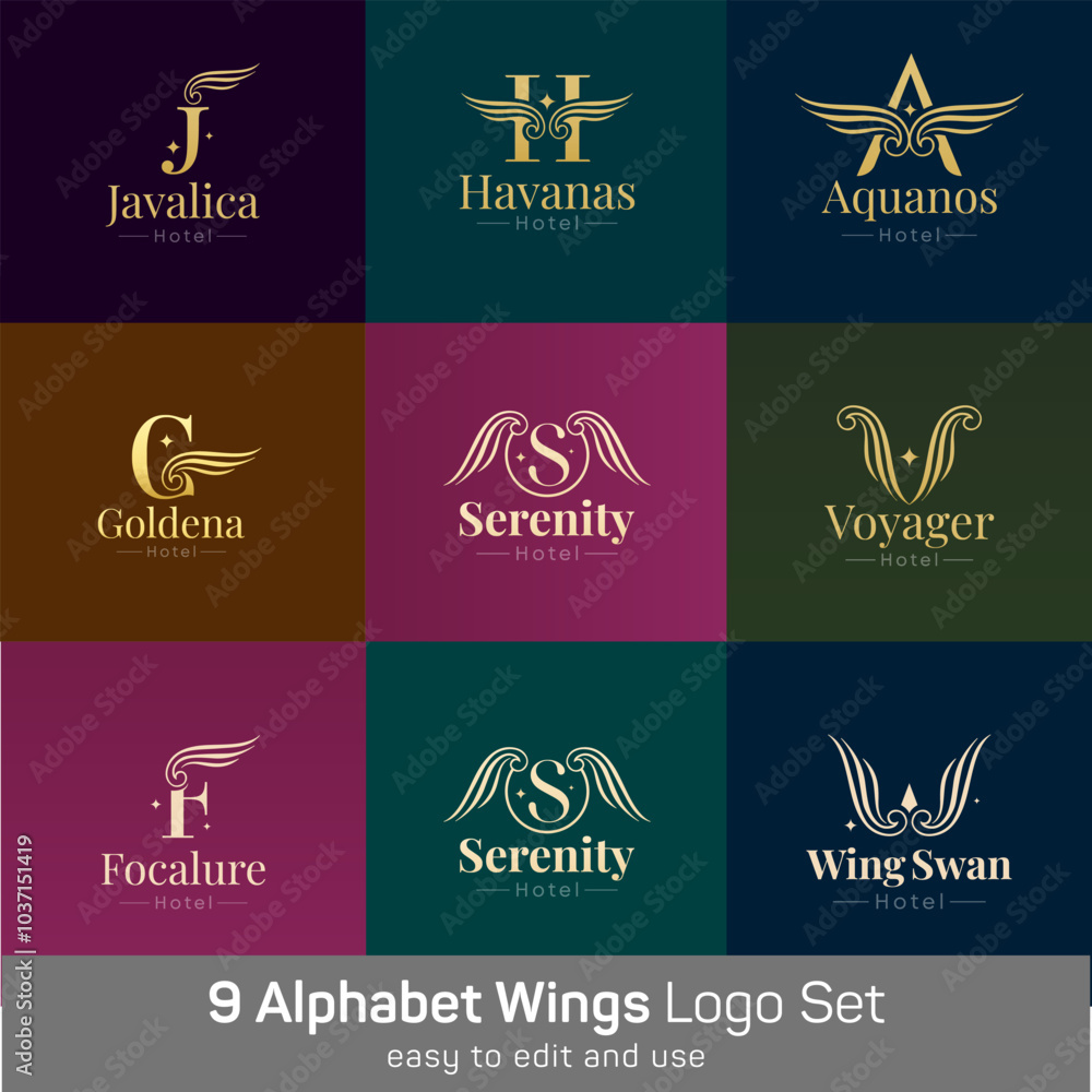 Wings Shape Logo Template Set. Good for Business, Agency, Community and Organization Wings Shape Logo Template Set. Good for Business, Agency, Community and Organization