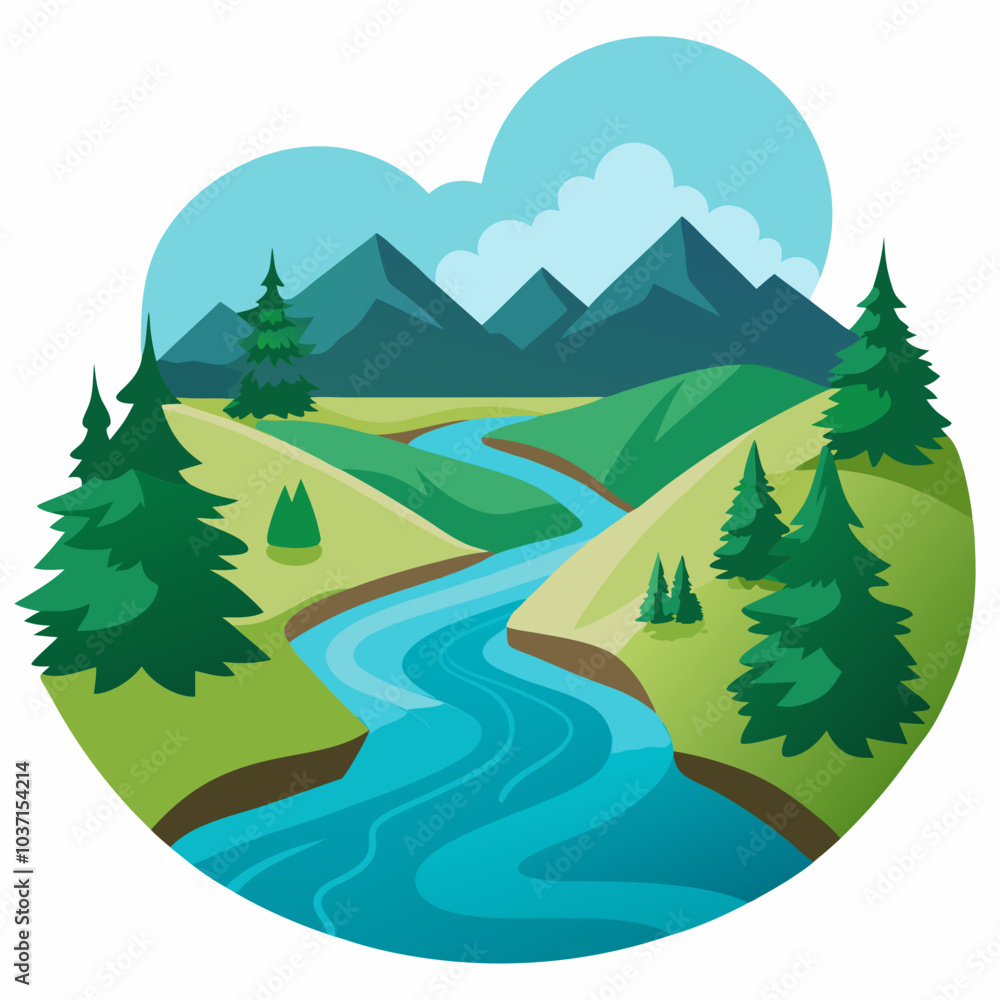 Fototapeta premium river land