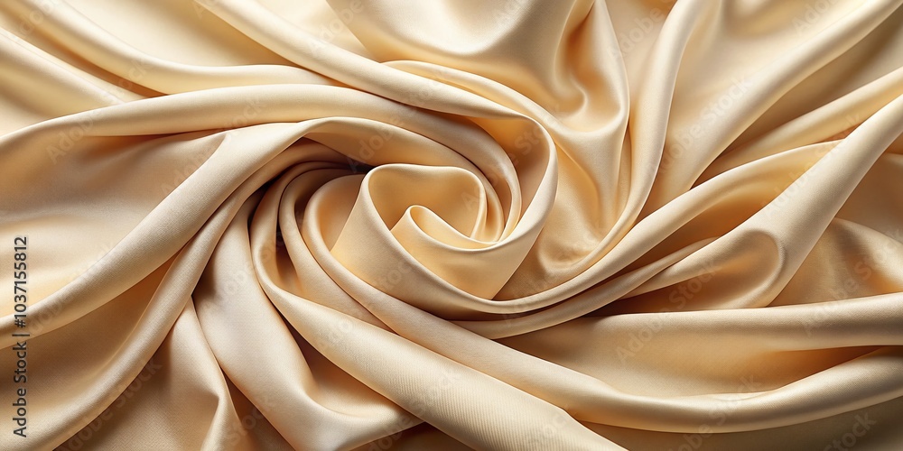 Fototapeta premium Beige Fabric Flowing in Soft Waves - Elegant Background for Wallpaper and Design Projects