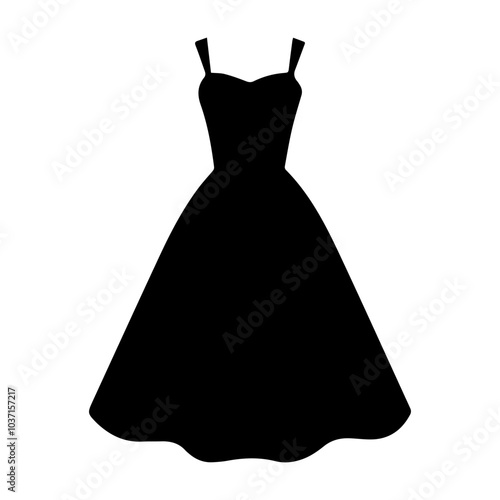 short gown wedding dress vector silhouette. girl dress icon sign symbol illustration