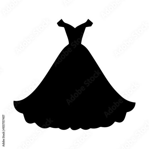 silhouette of a wedding dress ball gown vector icon sign symbol party princess dress fashion design