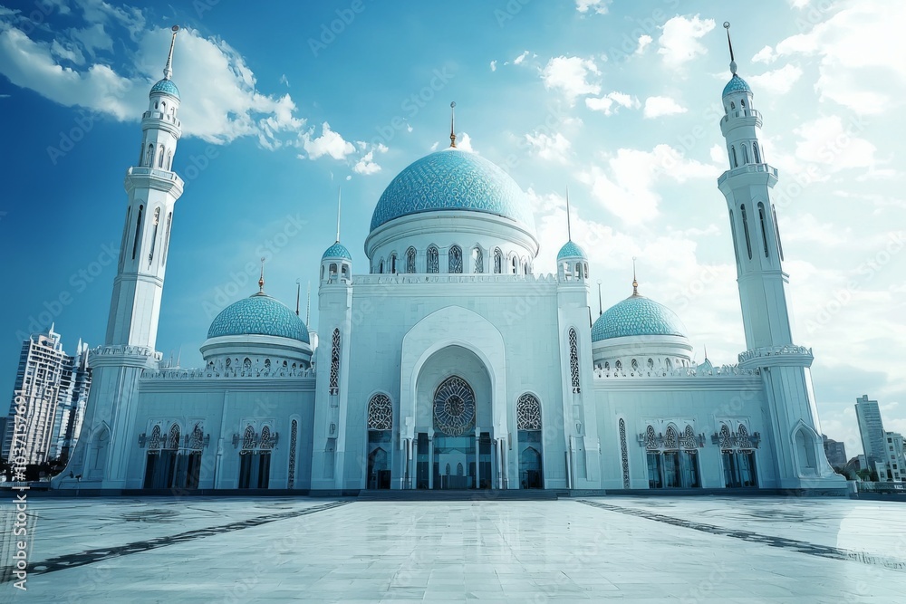 Obraz premium Beautiful mosque as a place of worship for Muslims created with Generative AI