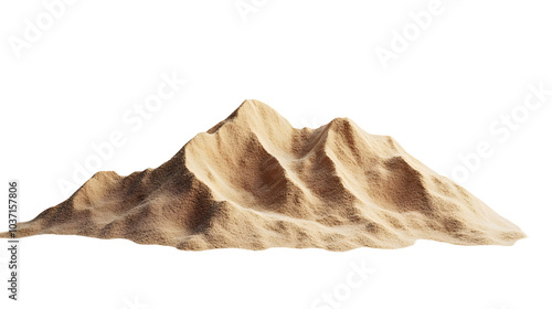 Desert sand pile or dune isolated on transparent background