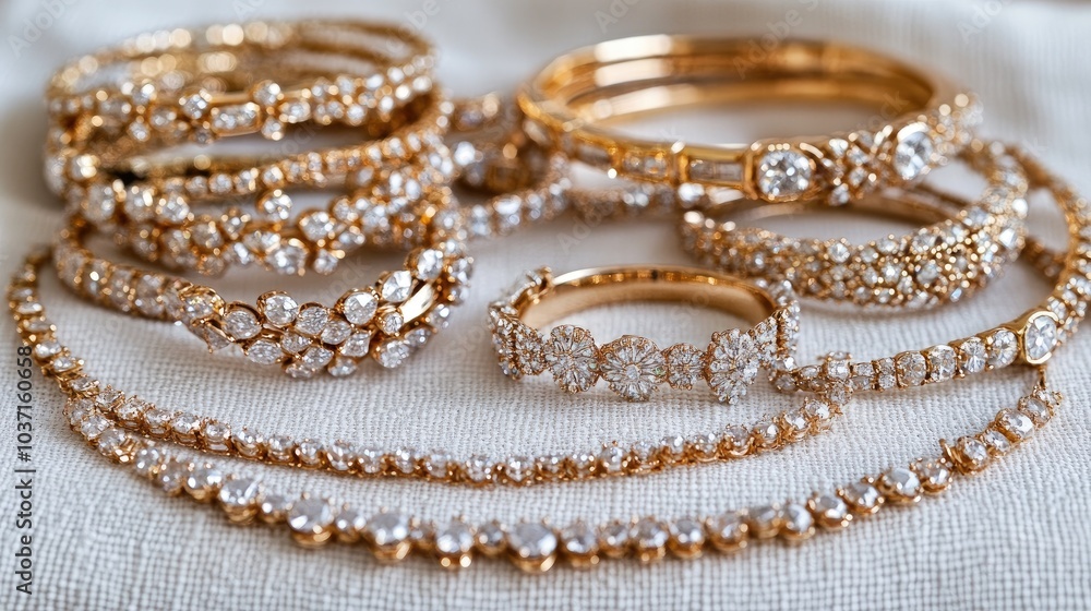 Elegant Collection of Sparkling Gold Jewelry Elegant Collection of Sparkling Gold Jewelry