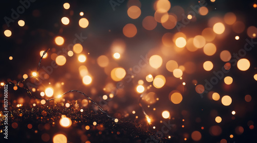 Warm festive lights creating a magical and glowing bokeh effect