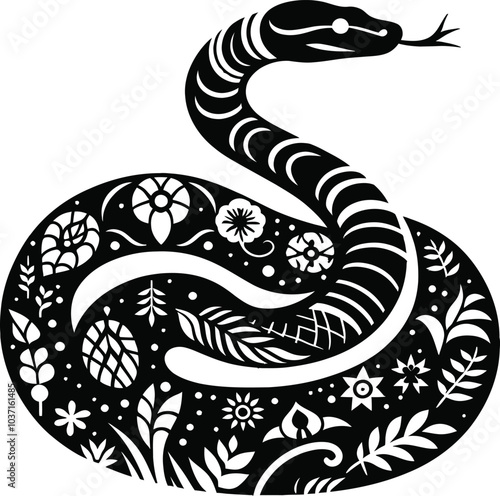 Snake shilloutee vector 