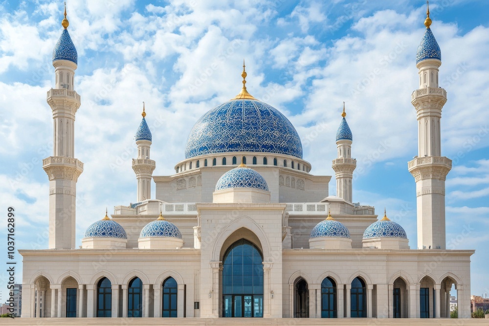 Fototapeta premium Beautiful mosque as a place of worship for Muslims created with Generative AI