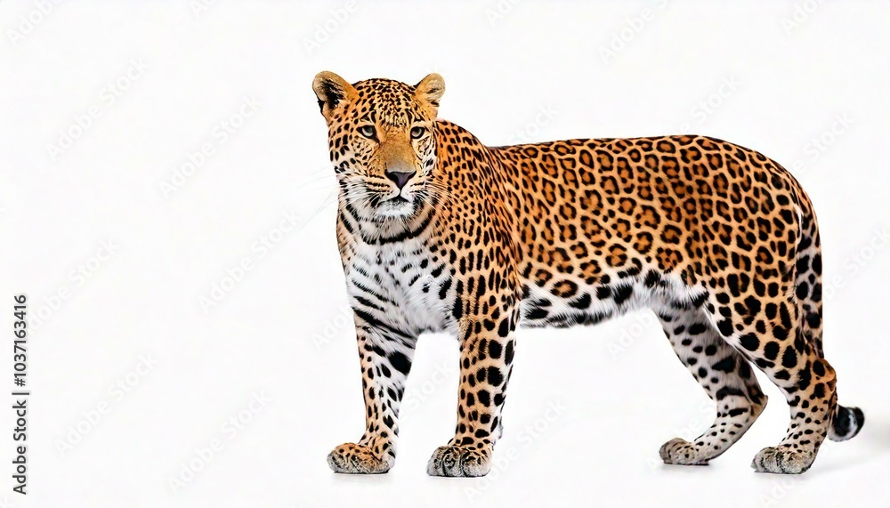 Leopard isolated on white background studio shot Leopard isolated on white background studio shot