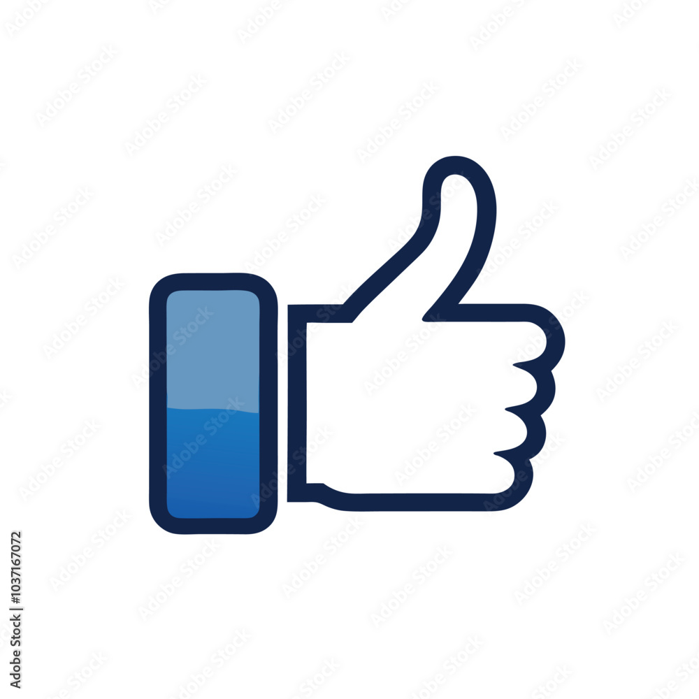 Facebook like icon on a isolated white background Facebook like icon on a isolated white background