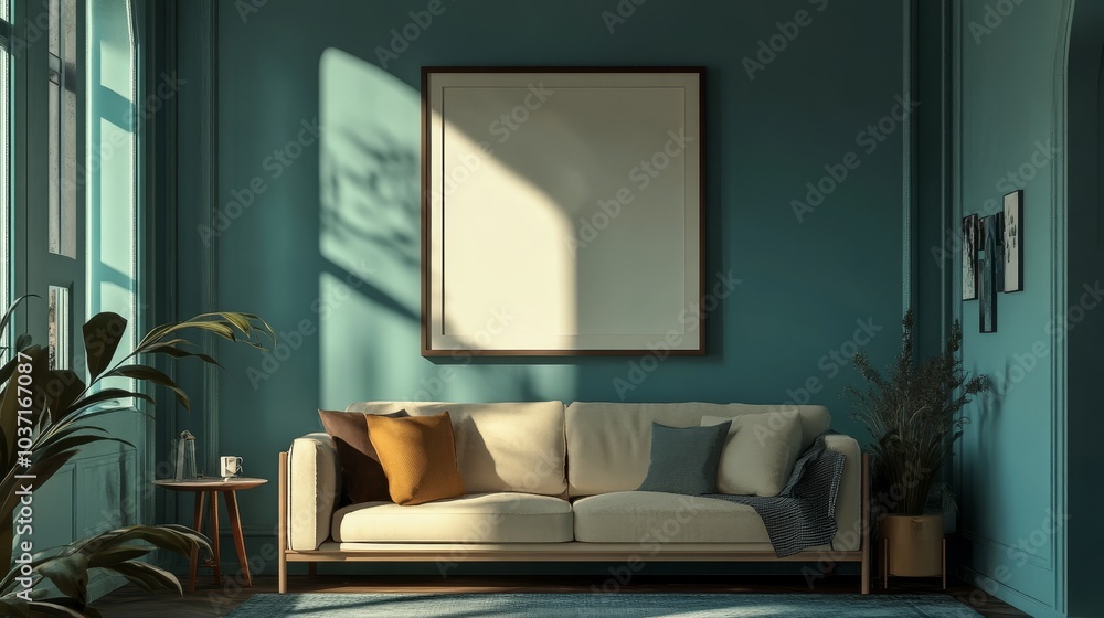 The soothing lounge features a minimalist couch, natural green accents, and deep shadows from afternoon light, creating a calm, zen atmosphere. The soothing lounge features a minimalist couch, natural green accents, and deep shadows from afternoon light, creating a calm, zen atmosphere.