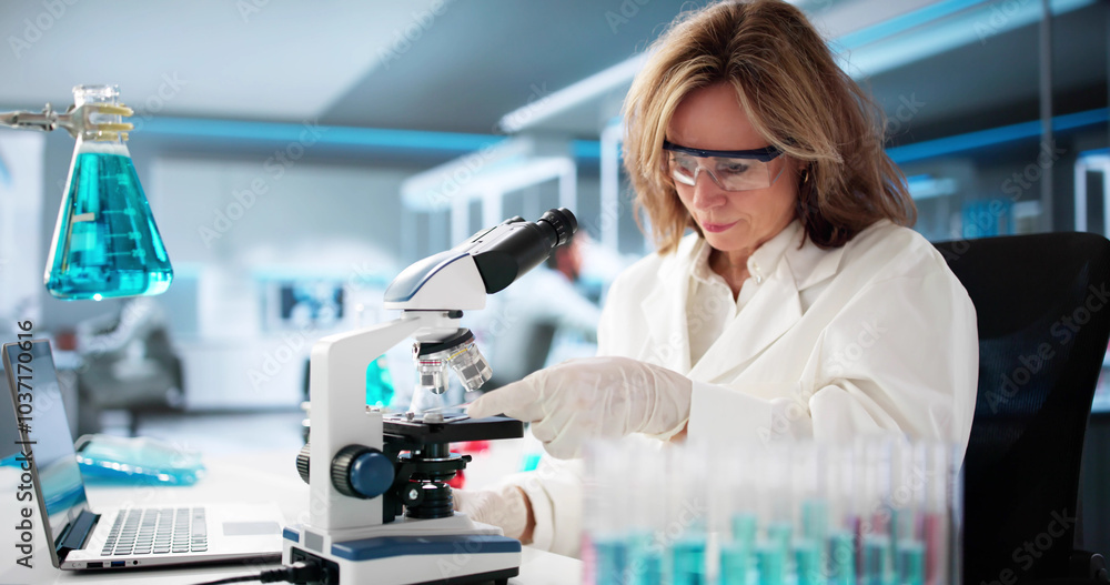 Medical Lab Scientist Woman Doing Research In Laboratory Medical Lab Scientist Woman Doing Research In Laboratory