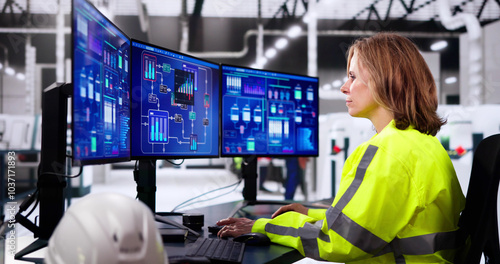 Operator And Engineer Monitor SCADA System photo