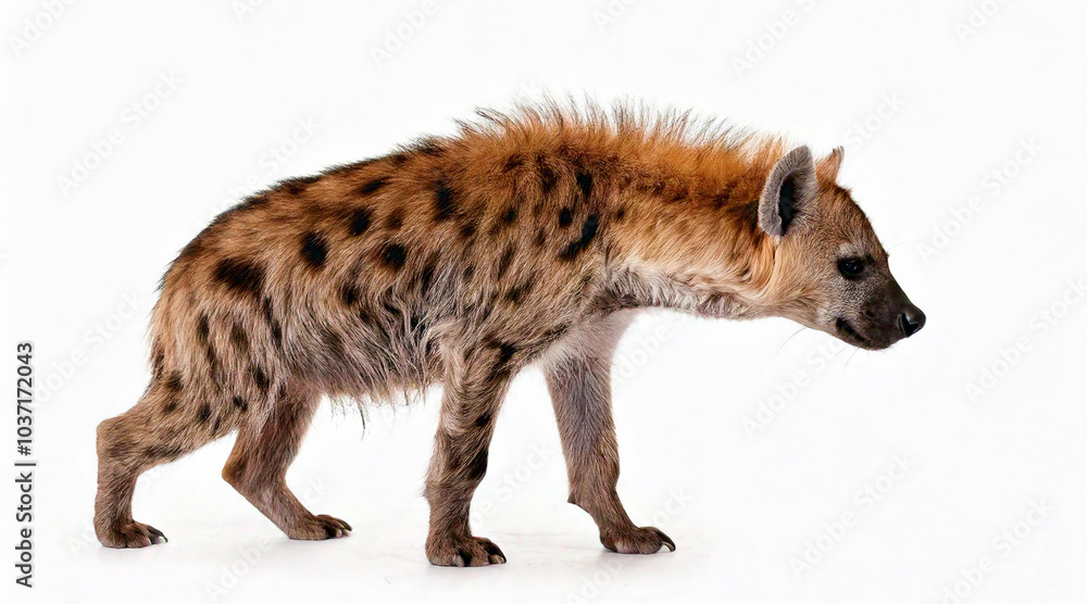 Hyena isolated on white background studio shot Hyena isolated on white background studio shot