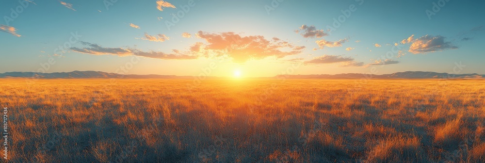 Endless Meadow at Dusk, expansive field under a warm sunset glow, horizon meets soft colors of twilight, serene and tranquil atmosphere Endless Meadow at Dusk, expansive field under a warm sunset glow, horizon meets soft colors of twilight, serene and tranquil atmosphere