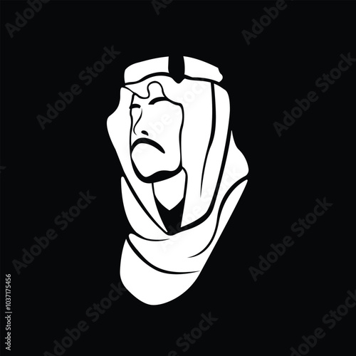 Arabian man whiskers with Turban logo
