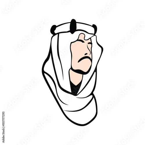 Arabian man whiskers with Turban logo