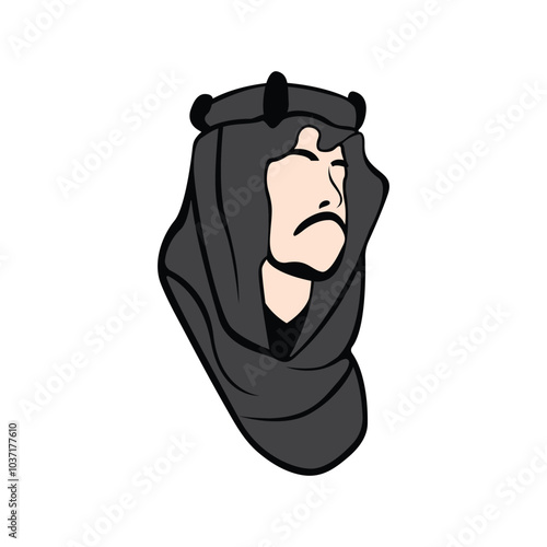 Arabian man whiskers with Turban logo