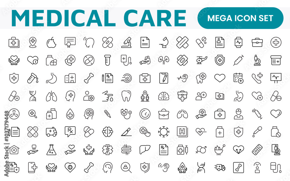 Set of Medical web icons in line style. Medicine and Health Care, RX. Medicine, check up, doctor, dentistry, pharmacy, lab, scientific discovery, collection. Set of Medical web icons in line style. Medicine and Health Care, RX. Medicine, check up, doctor, dentistry, pharmacy, lab, scientific discovery, collection.