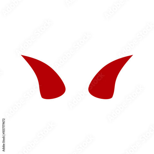 Red devil horn illustration