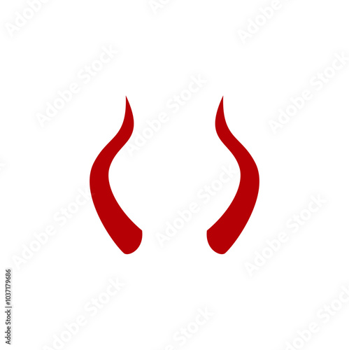 Red devil horn illustration