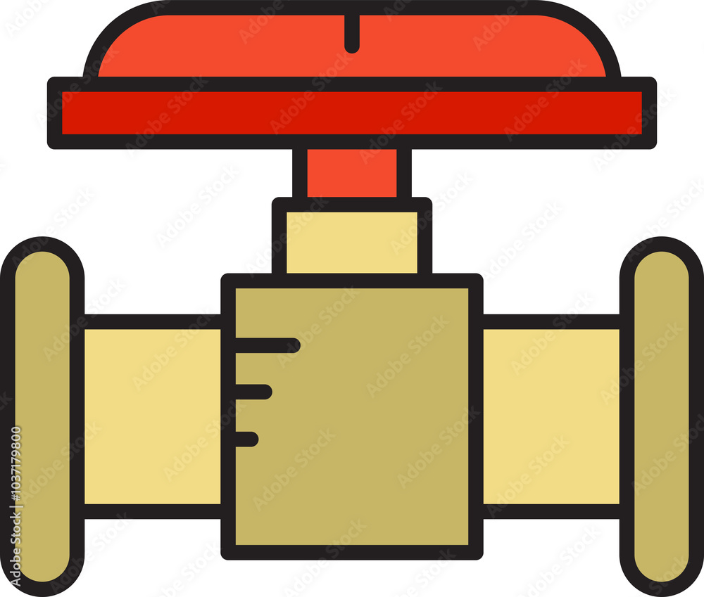 Valve and Pipeline Icon Valve and Pipeline Icon