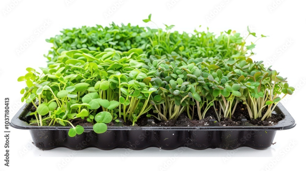 Fresh Microgreens in a Tray Fresh Microgreens in a Tray