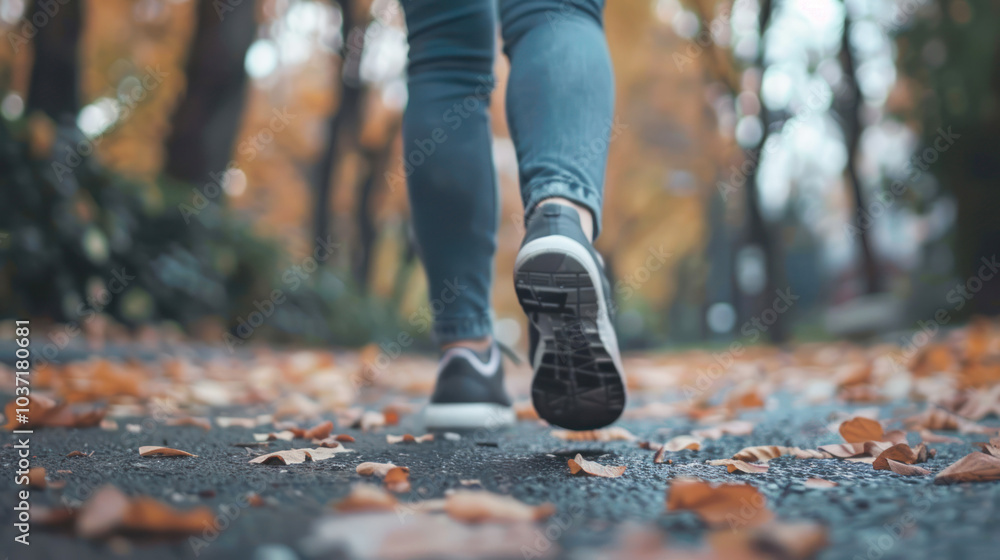 person jogging early morning leg view person jogging early morning leg view