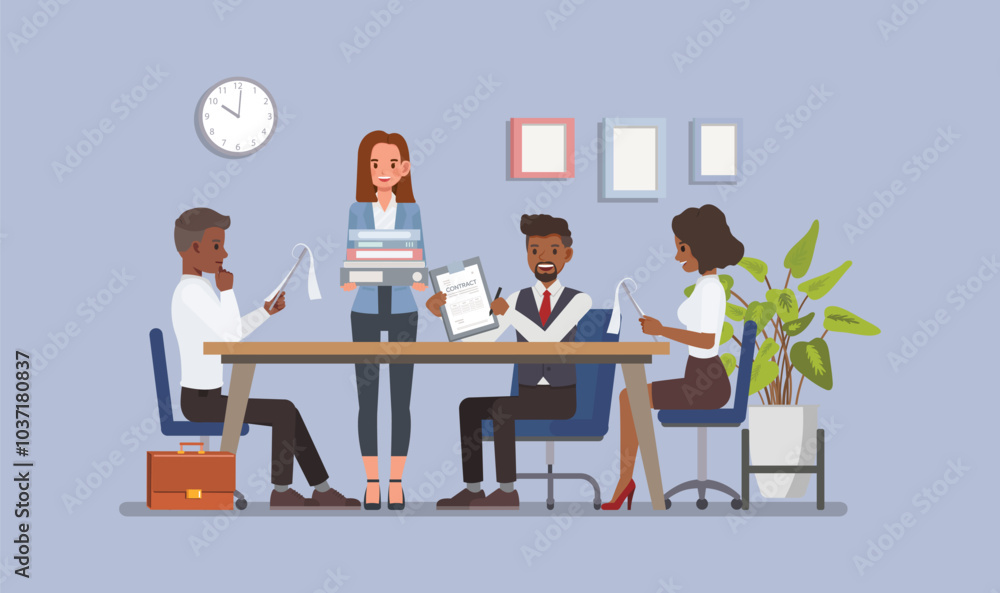 Business Negotiation concept. Bussiness people character vector illustration design. Business Negotiation concept. Bussiness people character vector illustration design.