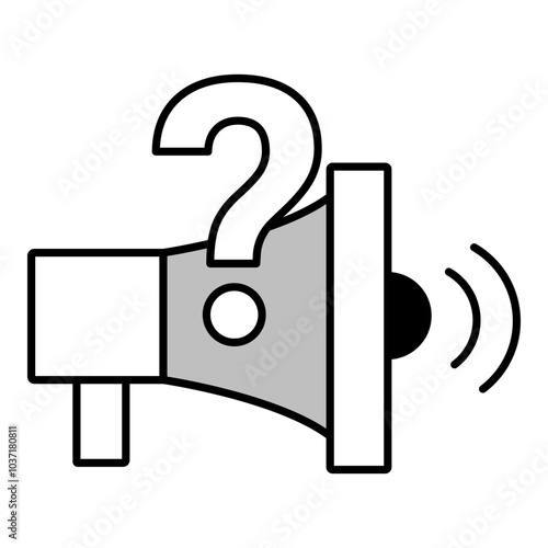 Inquiry Broadcast Icon. Transparent PNG Illustration for Question-Based Communication Concepts