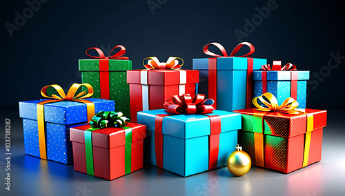 christmas gifts presents abound many colorful festive holiday assortments every year photo