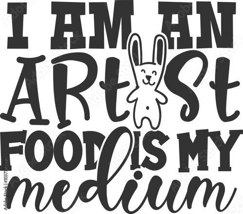 I Am An Artist Food Is My Medium - Baby Bib Illustration