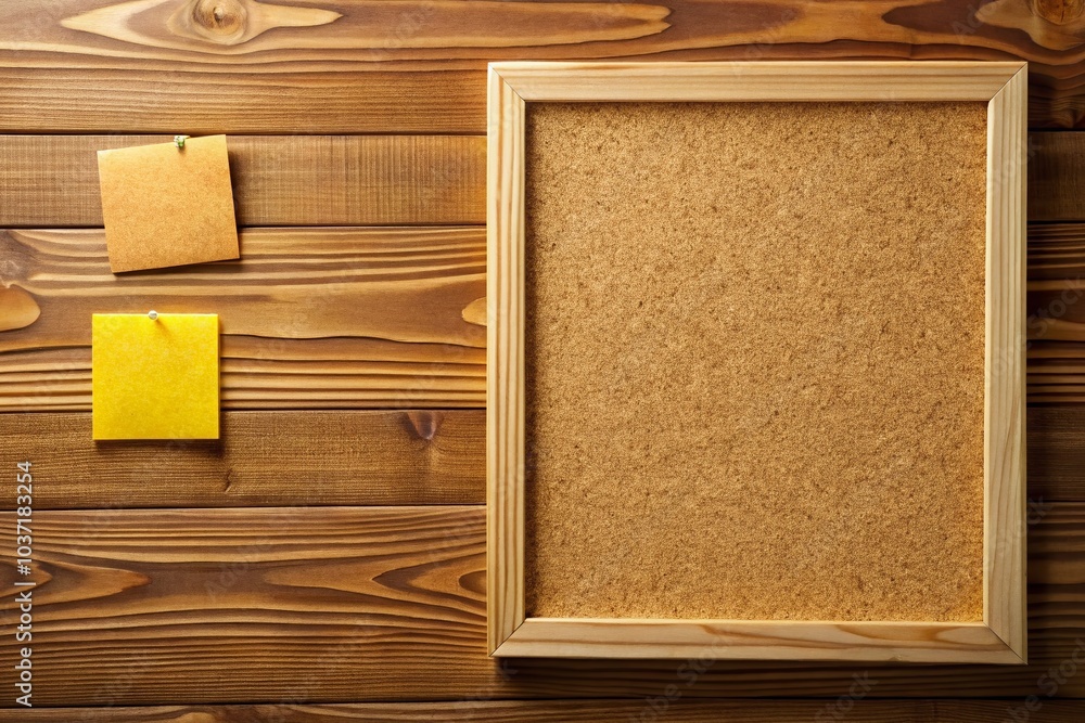 Fototapeta premium Cork Board Textured Wooden Background with Brown and Yellow Colors for Architectural Photography