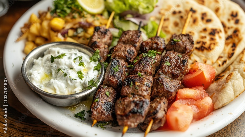 Greek Souvlaki Plate. Greek Souvlaki Plate.