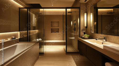 modern bathroom interior with shower