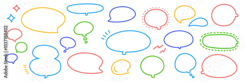 A set of cute handwritten speech bubbles